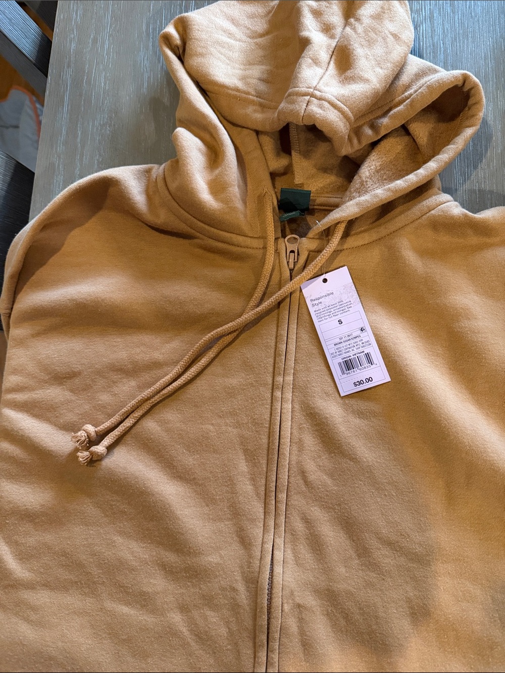 wild fable Tan Zip-Up Hoodie Jacket
